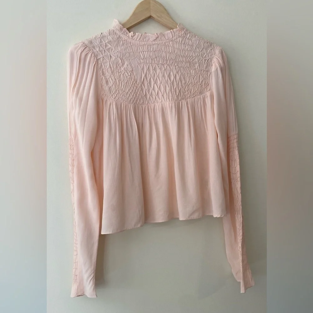 Free People Smocked In Time Top - Light Peach​​​​​​​​